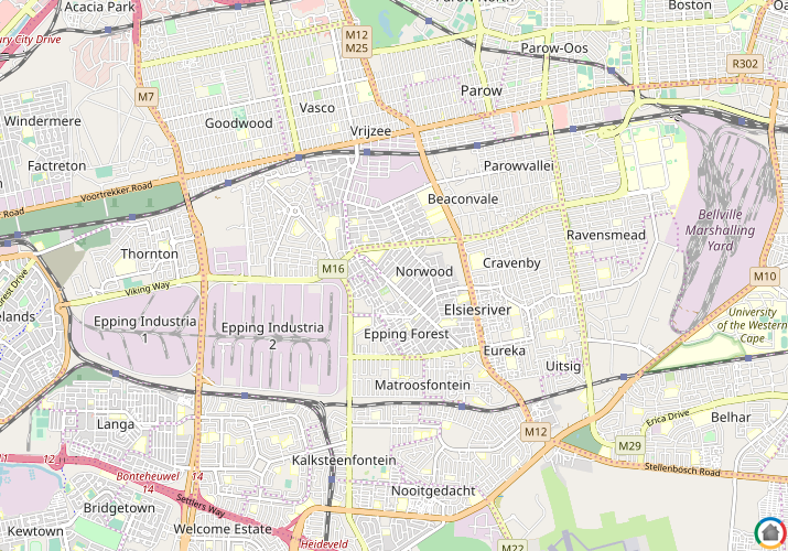 Map location of Norwood (CPT)